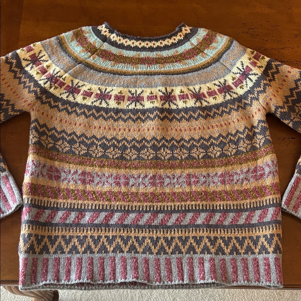Multicolor Fair Isle Crew Neck Sweater - Women's